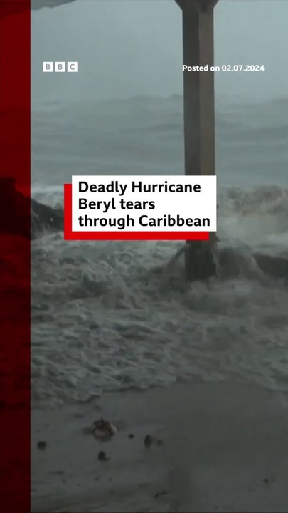 Hurricane Beryl is now a category five storm #Hurricane #Caribbean #BBCNews