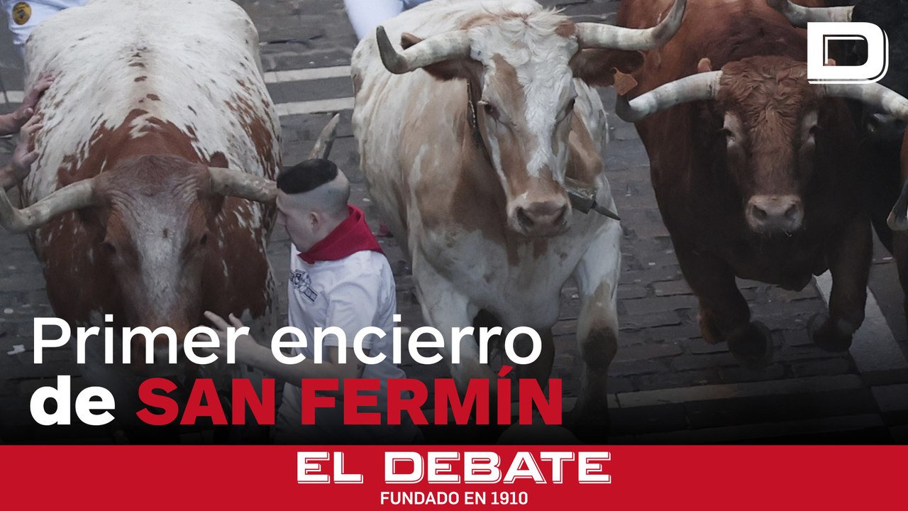 Así ha sido el primer encierro de San Fermín 2024 con toros de La Palmosilla de Cádiz que deja ocho heridos