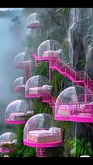 Beautiful weather n pink house