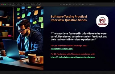 QA Practical Interviews -5 ( How do you Identify areas to improve in Test Automation)