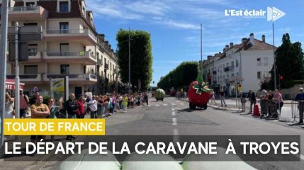 Le départ de la caravane du Tour de France à Troyes