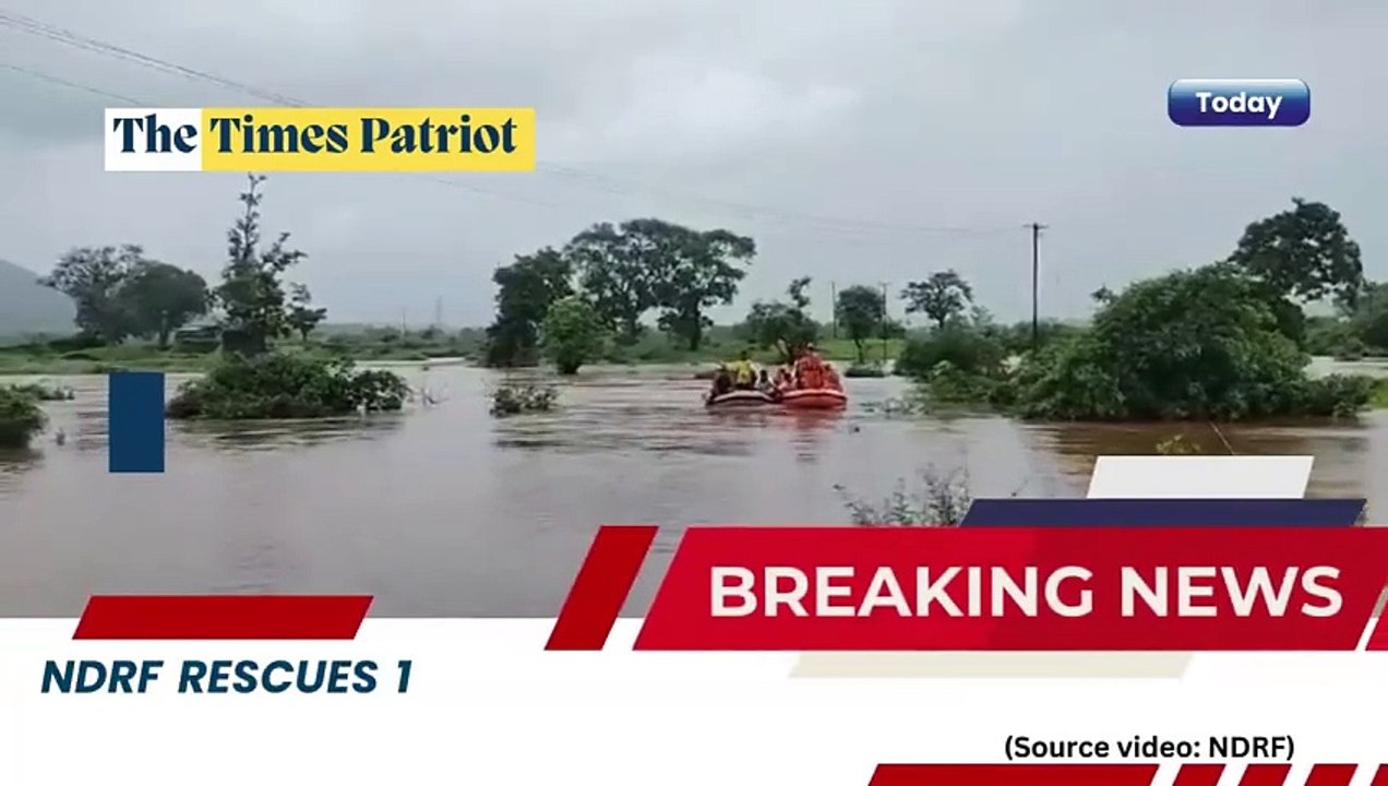 NDRF rescues 16 people trapped in inundated fields in Usgaon, Palghar. #NDRF #RescueOperation  (Source video: NDRF)