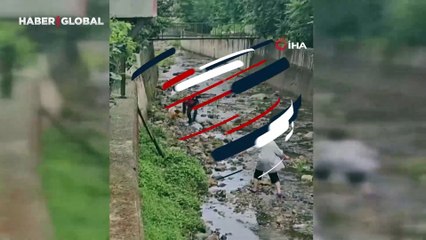 Su kanalına düşen keçiyi itfaiye ekipleri kurtardı