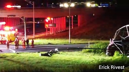 Un pylône percuté par un autobus