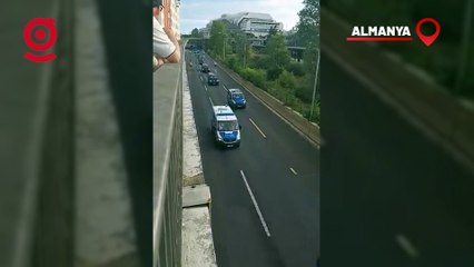 Hollanda - Türkiye çeyrek final maçını izlemek için Berlin'e giden Cumhurbaşkanı Erdoğan'ın konvoyu böyle görüntülendi