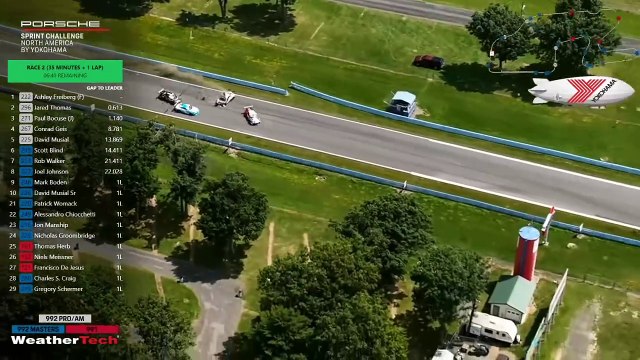 Porsche Sprint Challenge 2024 Watkins Glen Race 2 Freiberg Thomas Bocuse Big Crash