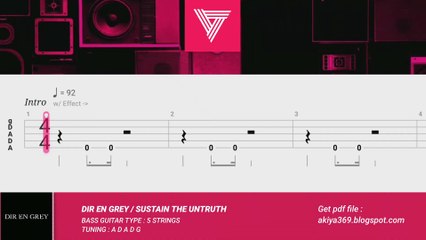SUSTAIN THE UNTRUTH / DIR EN GREY 【BASS TAB】
