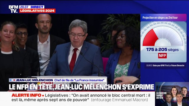 Le NFP en tête des législatives: Notre peuple a clairement écarté la solution du pire , se réjouit Jean-Luc Mélenchon