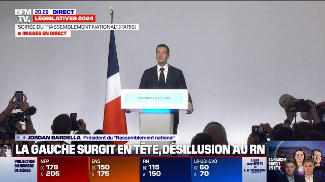 Législatives: Le Rassemblement national réalise aujourd'hui la percée la plus importante de son histoire , affirme Jordan Bardella