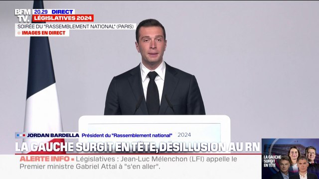 Résultats législatives 2024: Jordan Bardella dénonce des accords électoraux qui jettent la France dans les bras de l'extrême gauche de Jean-Luc Mélenchon