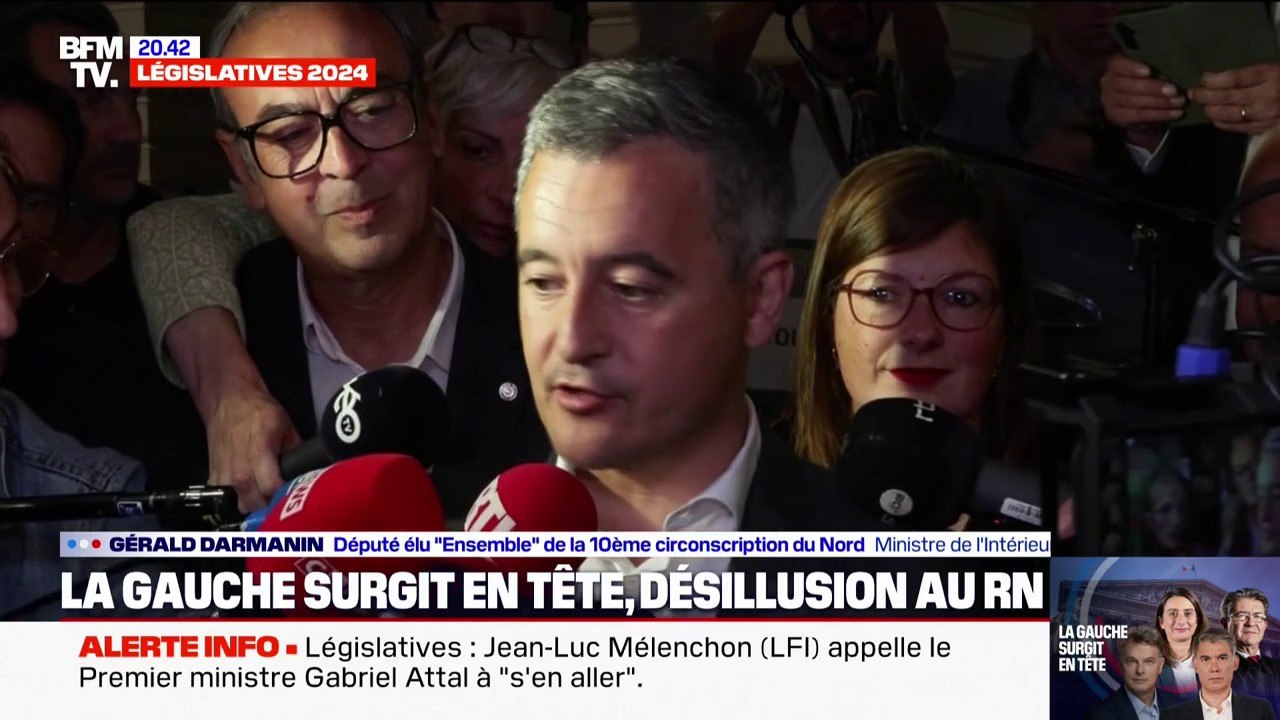 Résultats législatives: "Aujourd'hui, personne ne peut dire qu'il a remporté ces élections législatives et surtout pas Monsieur Mélenchon", relativise Gérald Darmanin, réélu dans le Nord