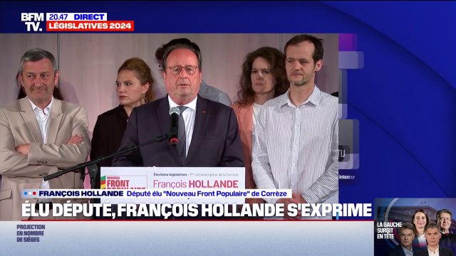 Plus de 43% des électrices et des électeurs ont voté pour me permettre d'être député de la Corrèze : François Hollande réagit à son élection sous la bannière du Nouveau Front populaire
