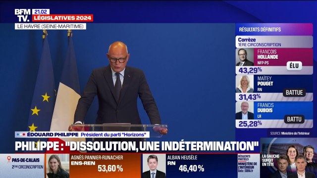 Résultats législatives 2024: Nous allons devoir écouter le pays , affirme Édouard Philippe (Horizons)