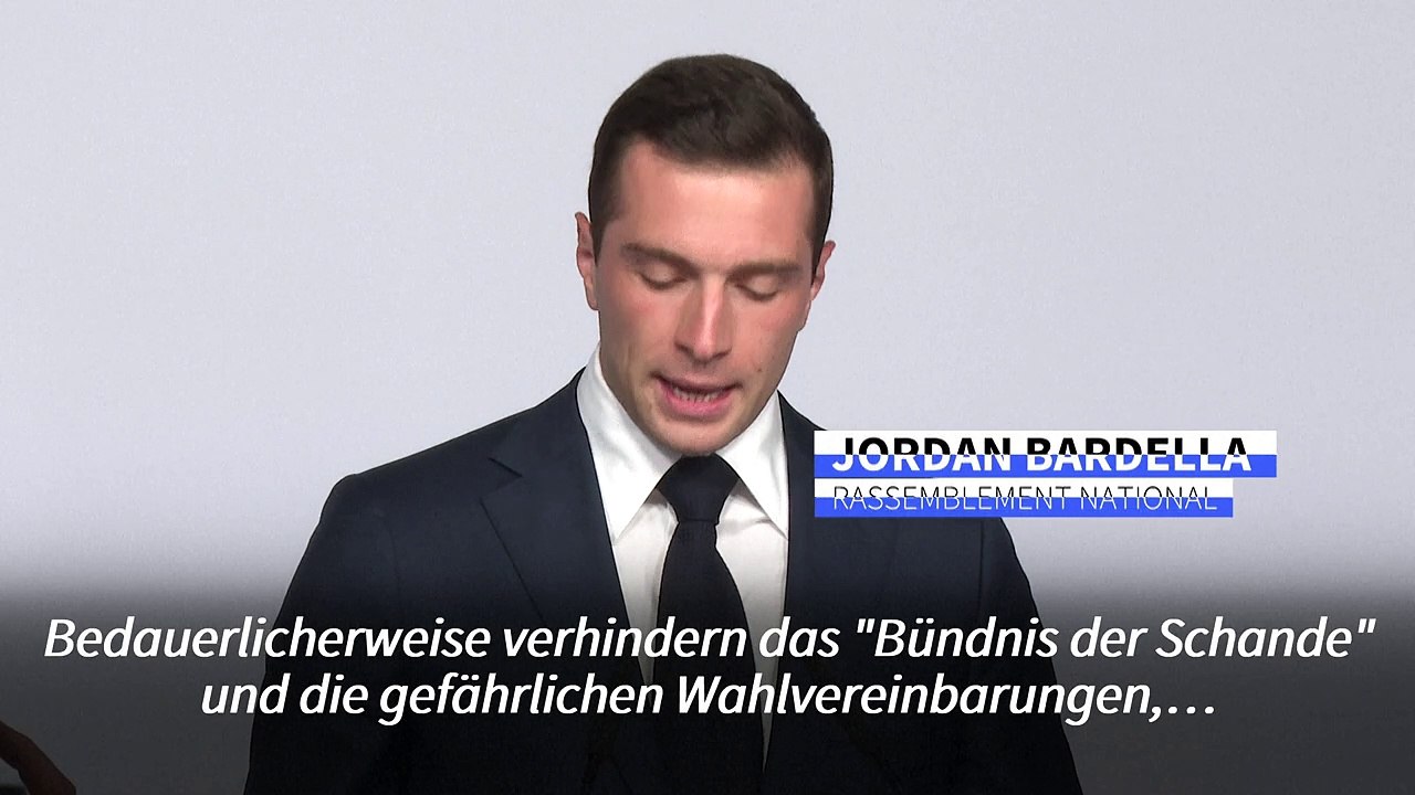 Rechtspopulist Bardella wirft anderen Parteien 'Bündnis der Schande' vor