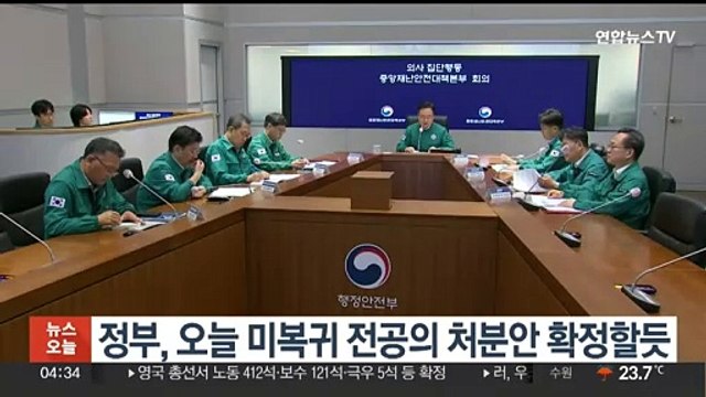 정부, 오늘 미복귀 전공의 처분안 확정할듯