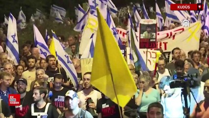 İsrailliler, esir takası anlaşması ve hükümetin istifası talebiyle gösteri düzenledi