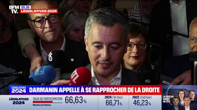 Législatives: Gérald Darmanin, réélu dans le Nord, appelle le camp présidentiel à se rapprocher de la droite