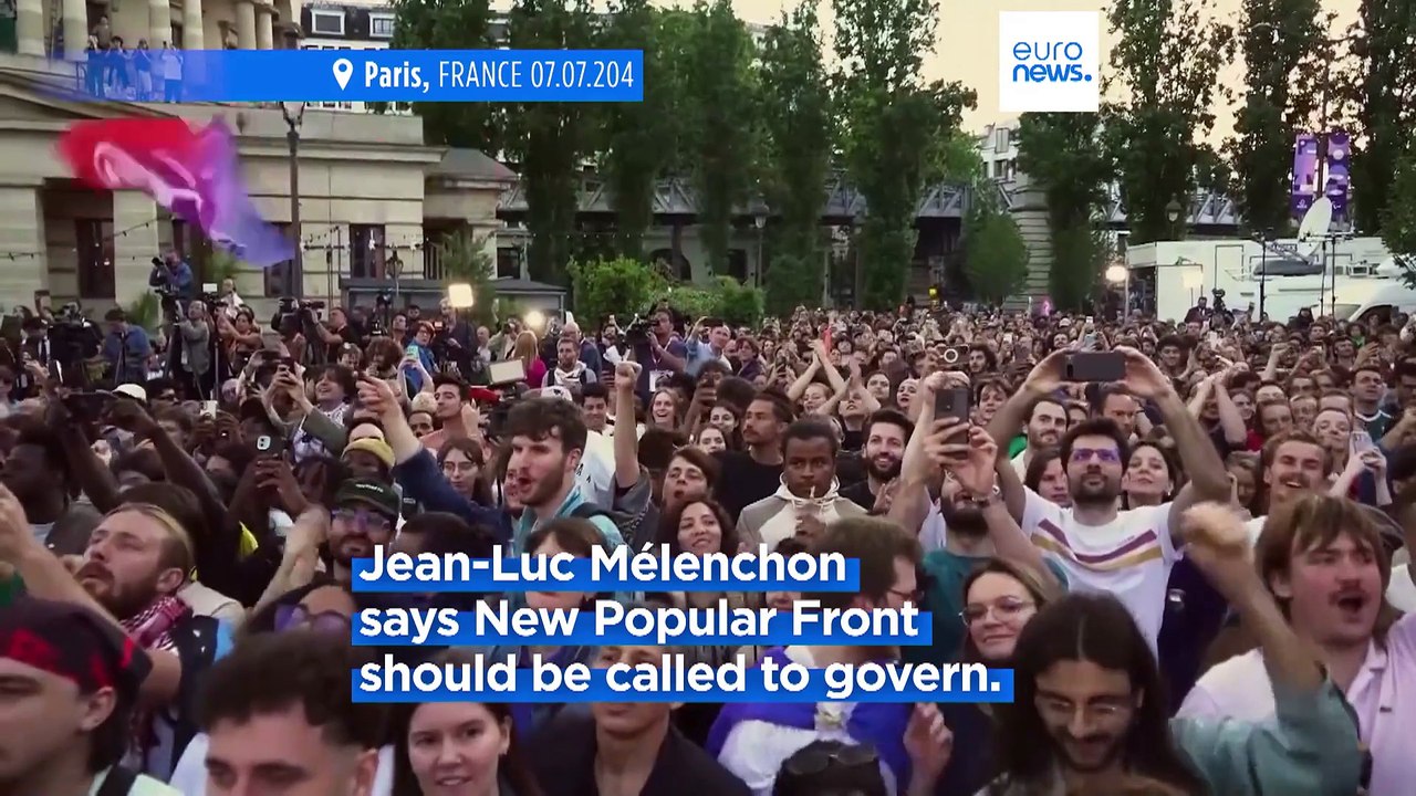 National Rally pushed into third place in French elections as left-wing coalition comes out on top