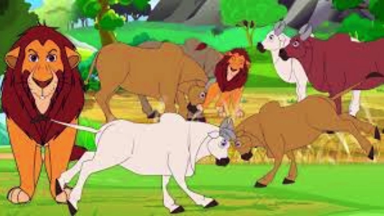 शेर और चार गाय की कहानी | नैतिक शिक्षा से भरपूर कहानी | हिंदी कहानियाँ