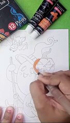 Painting Cute Ghost and Pumpkins