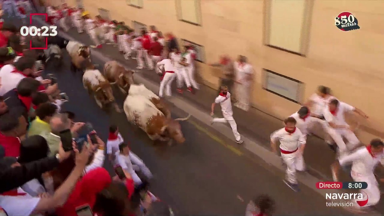 Segundo encierro de San Fermín con los Cebada Gago