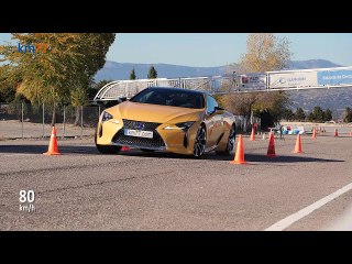 Lexus LC 500h 2017 - Maniobra de esquiva (moose test) y eslalon | km77.com