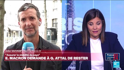Macron demande à Attal de rester Premier ministre "pour le moment" afin d'"assurer la stabilité du pays"