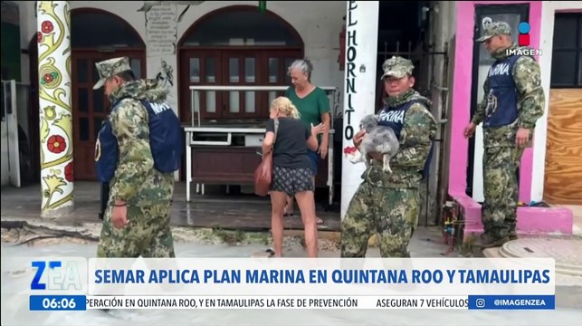 La Semar aplica el Plan Marina en Quintana Roo y Tamaulipas tras el paso de Beryl