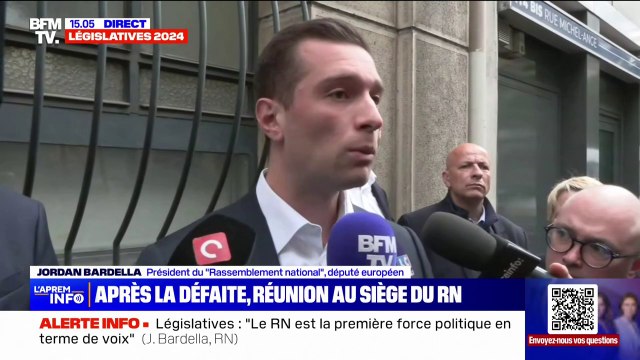 Législatives: Jordan Bardella assume sa part de responsabilité et reconnaît des erreurs après la défaite du Rassemblement national