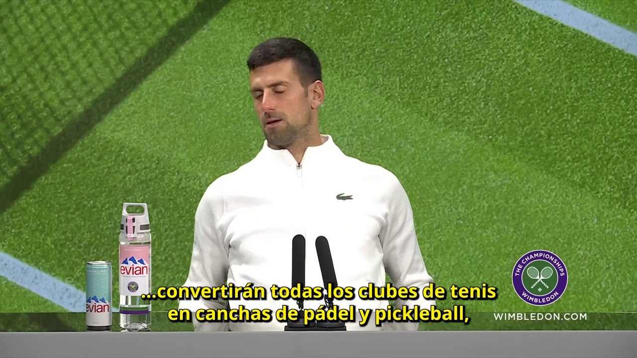 Djokovic preocupado por el avance del pádel y el cricket en el mundo: "En una cancha de tenis se pueden construir tres canchas de pádel"