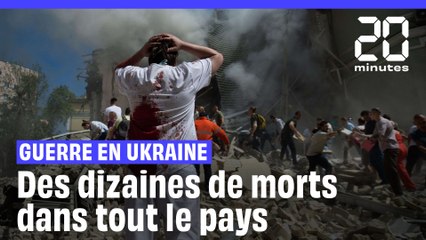 Скачать видео: Guerre en Ukraine : Des frappes russes massives dans tout le pays font des dizaines de morts