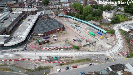 Download Video: Fresh aerial footage over former Dudley bus station, which is now being demolished.