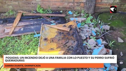 Posadas: un incendio dejó a una familia con lo puesto y su perro sufrió quemaduras
