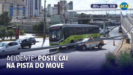 Avenida Cristiano Machado: acidente derruba poste e afeta operação do Move