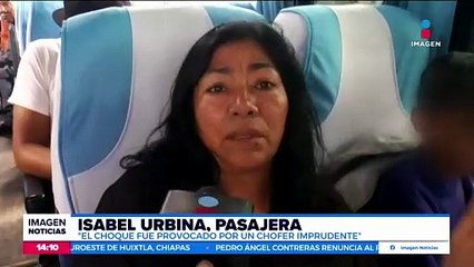 Se registra choque entre dos camiones de pasajeros