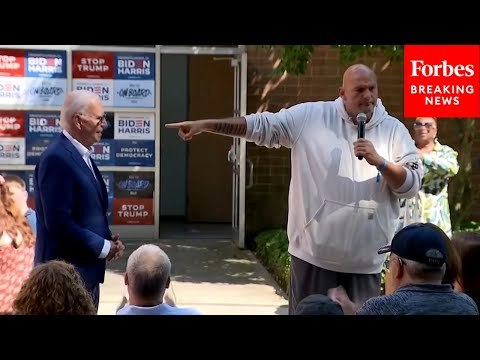 Crowd Erupts Into Chants Of 'Four More Years' As Fetterman Praises Biden In Emphatic Speech