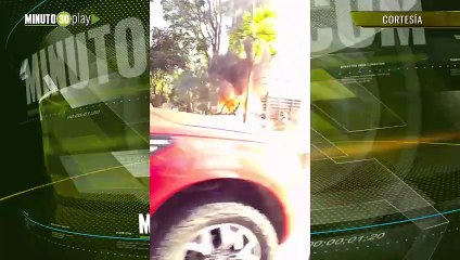 Se presenta incendio vehicular en la vía San Gabriel en Itagüí