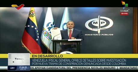 Fiscal Tarek Saab solicitó a Colombia trabajo en conjunto por la investigación de planes terroristas
