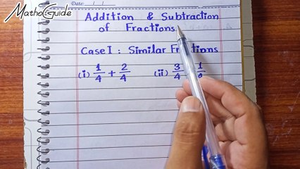 Adding and Subtracting Similar Fractions by MathoGuide