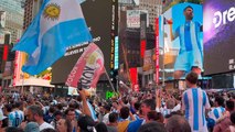 Times Square se pinta de los colores de Argentina en el Banderaso previo al duelo ante Canadá en la semifinal de la Copa América