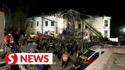 Search for survivors at Kyiv children's hospital goes into night