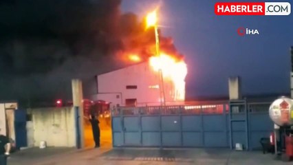 Silivri'de geri dönüşüm fabrikasında yangın çıktı