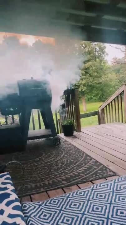 Griller Catches Fire