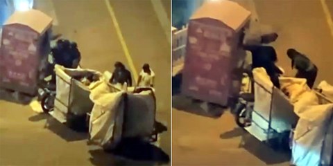 Avcılar'da giysi kumbarasından hırsızlık anı kamerada