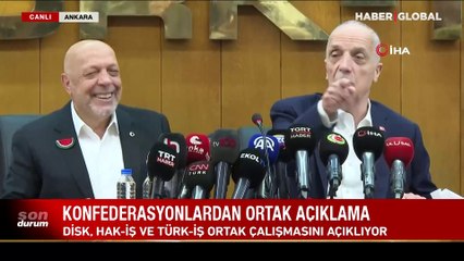 DİSK, HAK-İş, Türk-İş'ten ortak çalışma! 3 sendika başkanı yapılan 10 maddelik çalışmayı açıkladı
