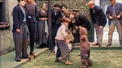 1921 - Charlie Chaplin "The Kid" Episode in colors