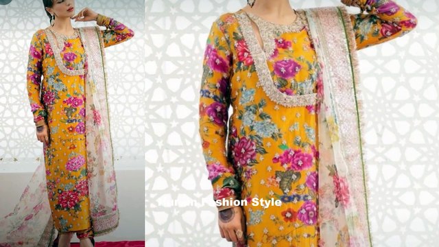 Allover three piece suit designing ideas /full suit desiging ideas for allover printed fabric