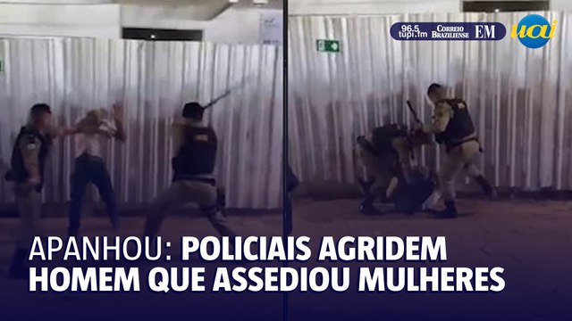 Policiais agridem homem que assediava mulheres em festa em MG