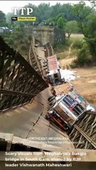 Scary visuals from Meghalaya's Bakgla bridge in South Garo, shared by BJP leader Vishwanath Maheshwari Meghalaya #BridgeCollapse