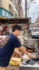 Cute Woman Cooking Street Food and Rice: Culinary Delight